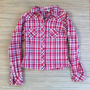 Tilt Red Plaid Flannel Shirt Small